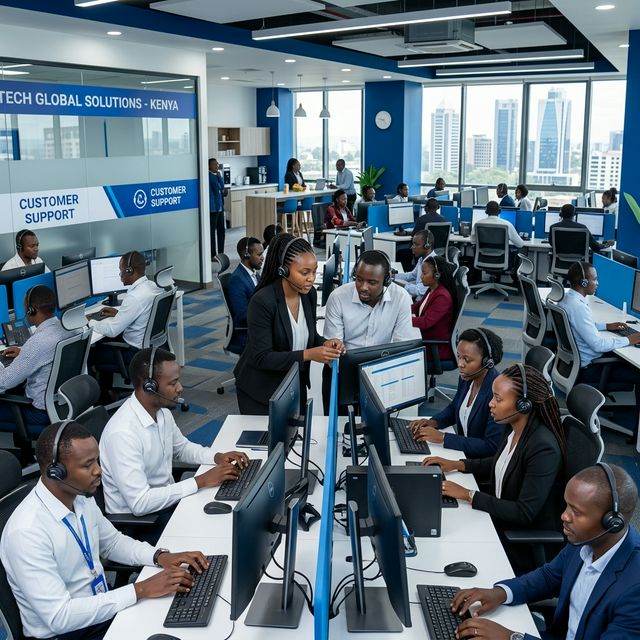 Modern BPO and Call Centre operations with professional staff